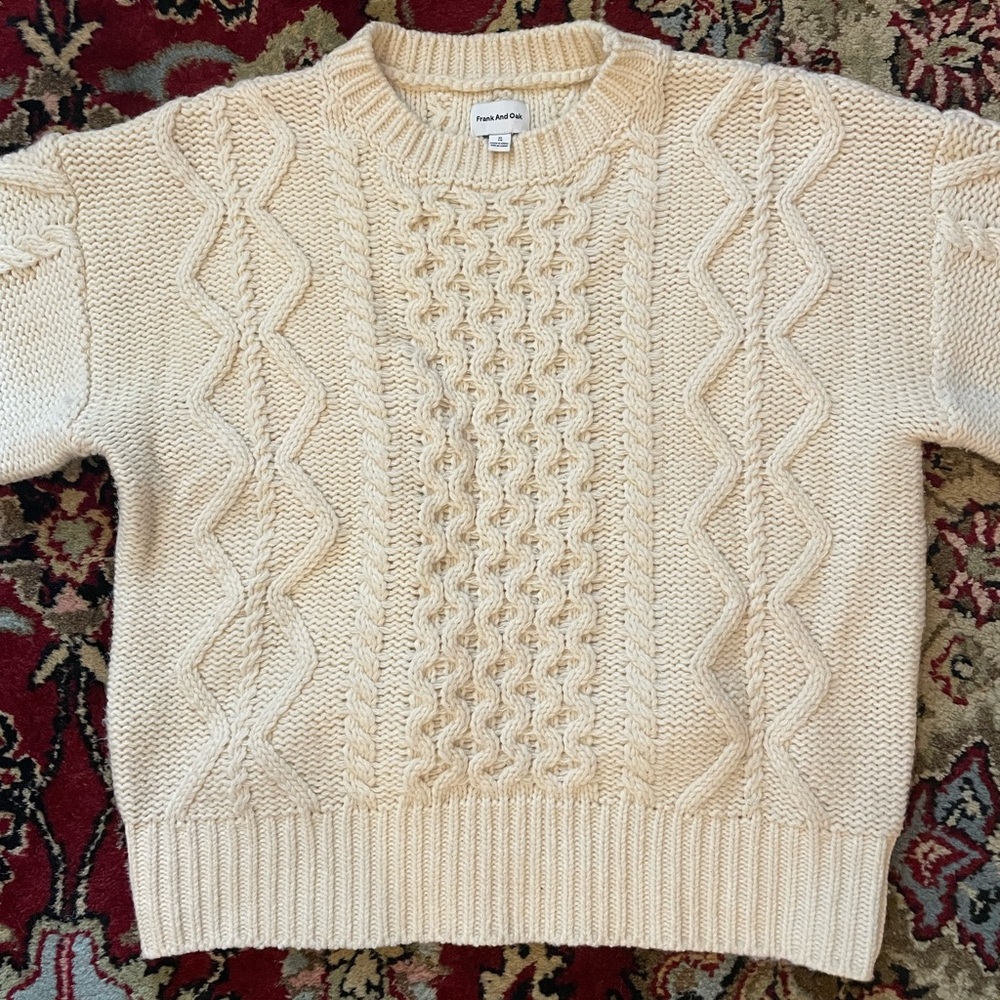 Frank & Oak Cable Knit Wool Sweater